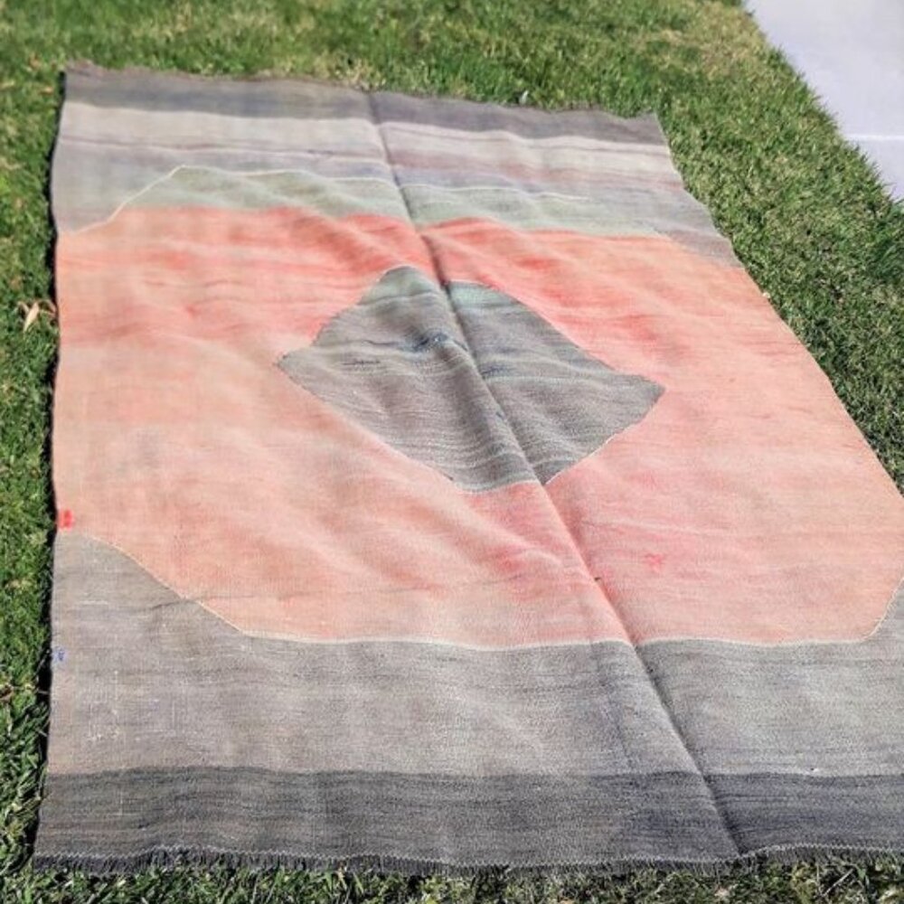 Vintage Handknotted Turkish Ombre Wool Rug